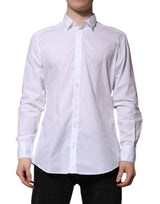 Chemise formelle blanche en coton à manches longues Dolce &amp; Gabbana