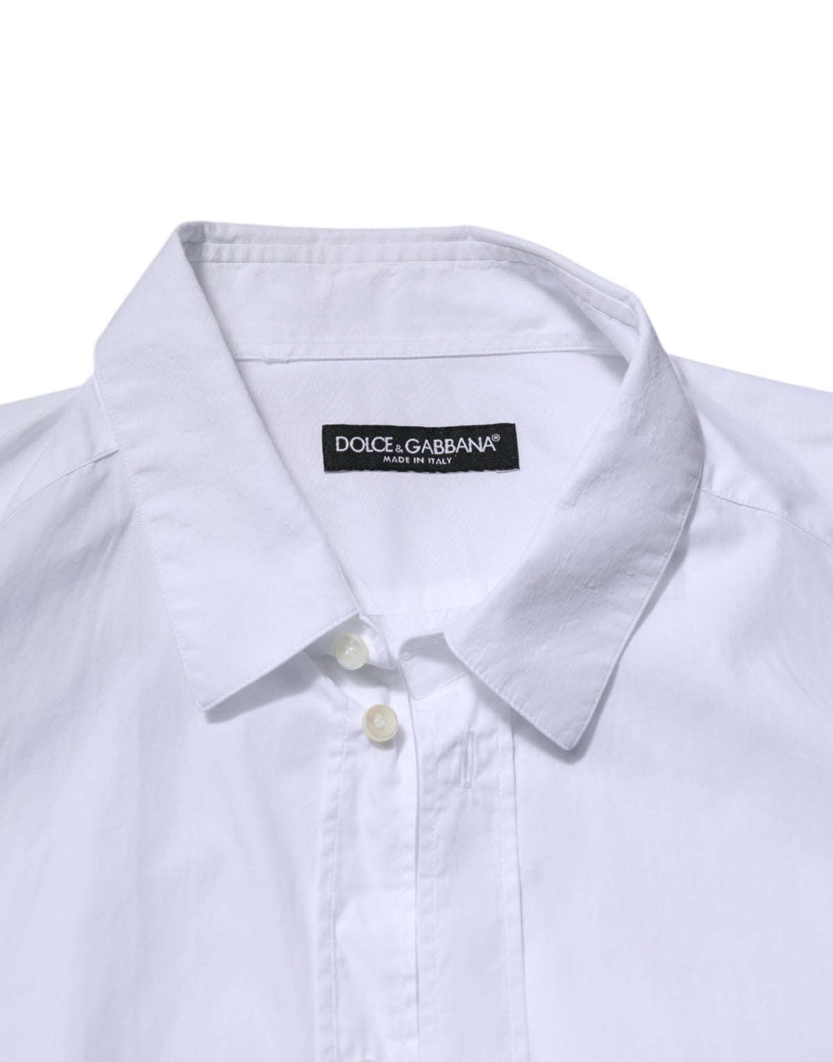 Chemise formelle blanche en coton à manches longues Dolce &amp; Gabbana