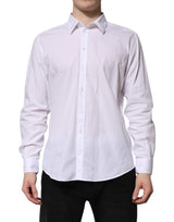 Chemise habillée à manches longues en coton blanc Dolce &amp; Gabbana, modèle STAFF.