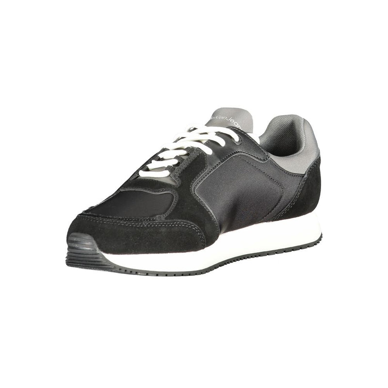 Calvin Klein Black Leather Men Sneaker - Stylish Comfort