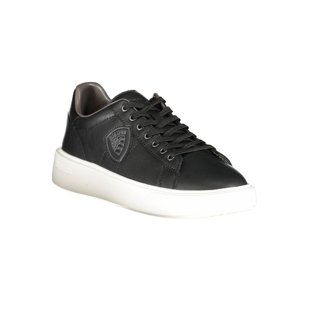 Blauer Black Leather Men Sneaker - Stylish and Durable
