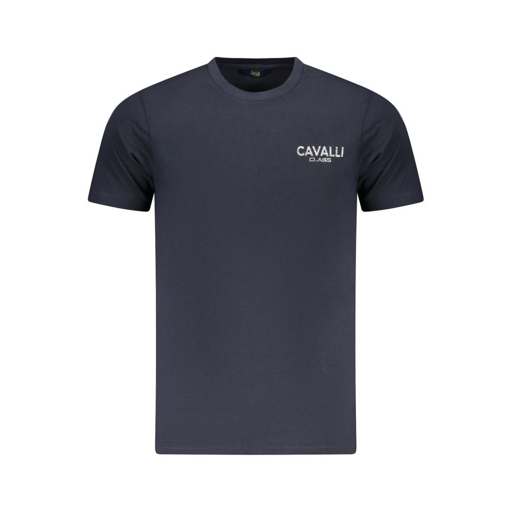 T-shirt homme en coton bleu Cavalli Class