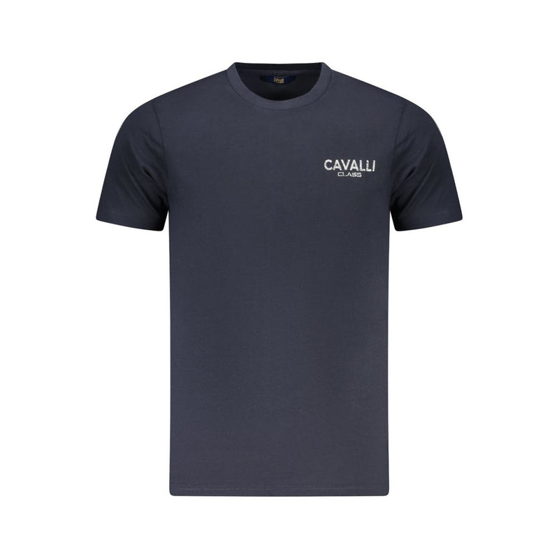 T-shirt homme en coton bleu Cavalli Class