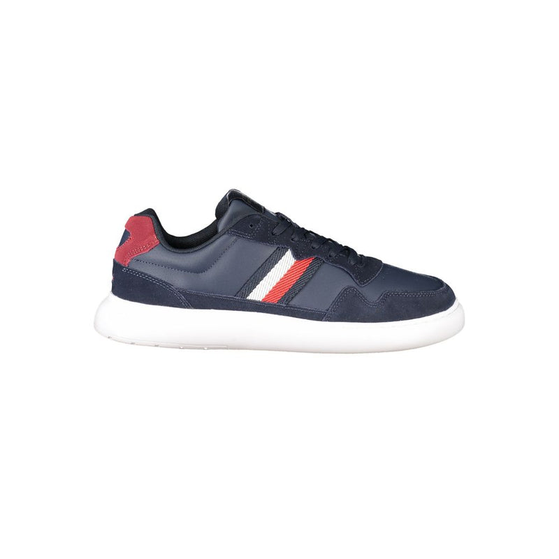 Tommy Hilfiger Blue Leather Men Sneaker - Élégant et Polyvalent