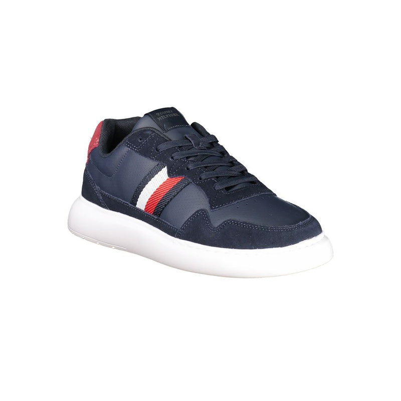 Tommy Hilfiger Blue Leather Men Sneaker - Élégant et Polyvalent