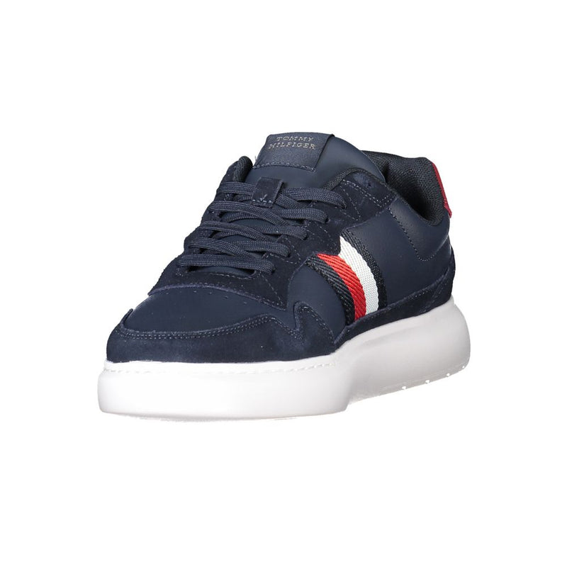 Tommy Hilfiger Blue Leather Men Sneaker - Élégant et Polyvalent
