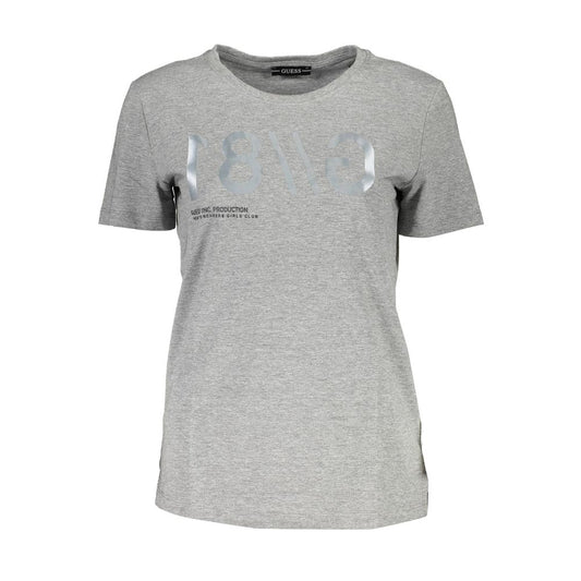 T-shirt Femme Guess Jeans en Coton Gris