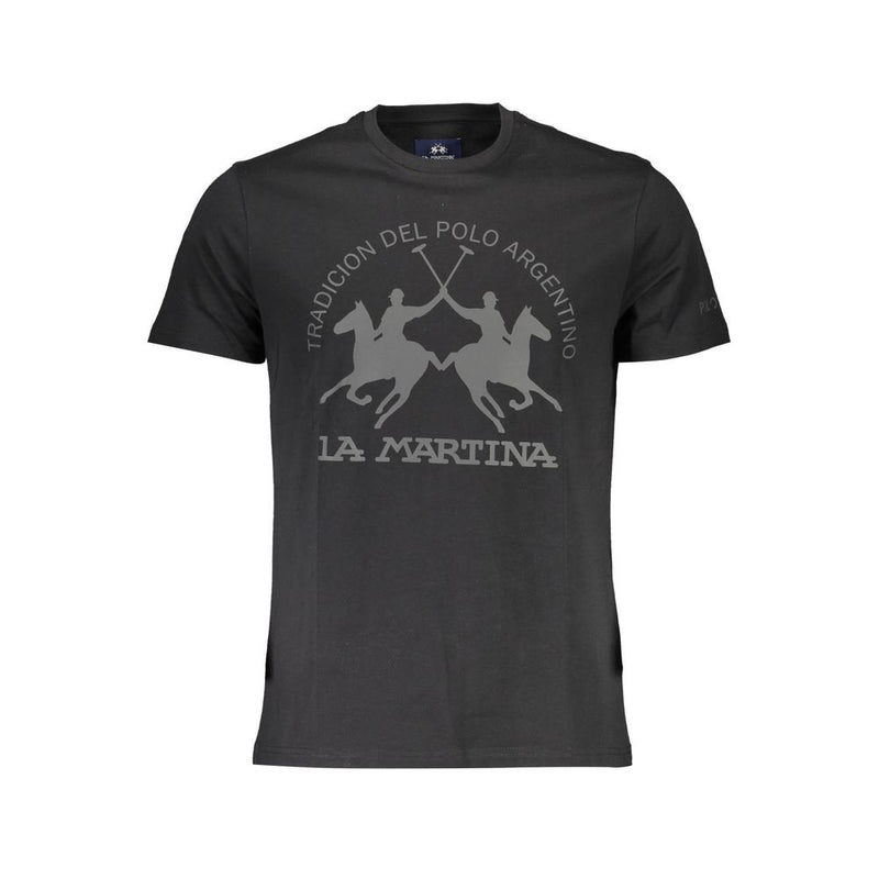 La Martina zwart katoenen heren T-shirt