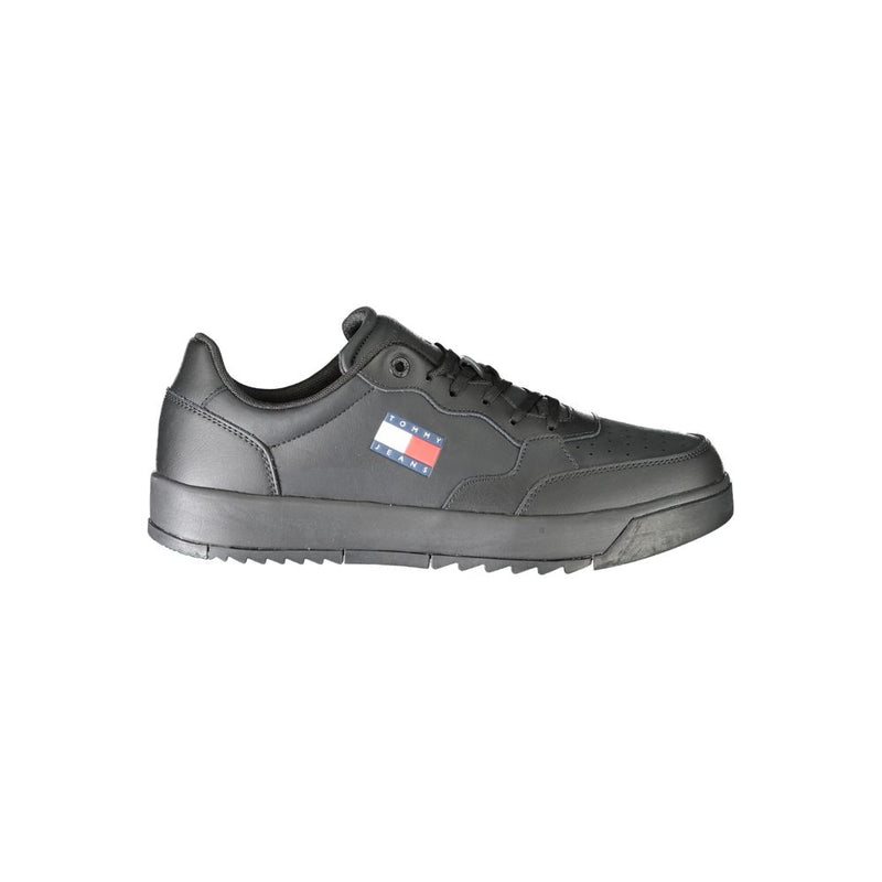 Tommy Hilfiger Black Polyethylene Men Sneaker - Élégant et Confortable