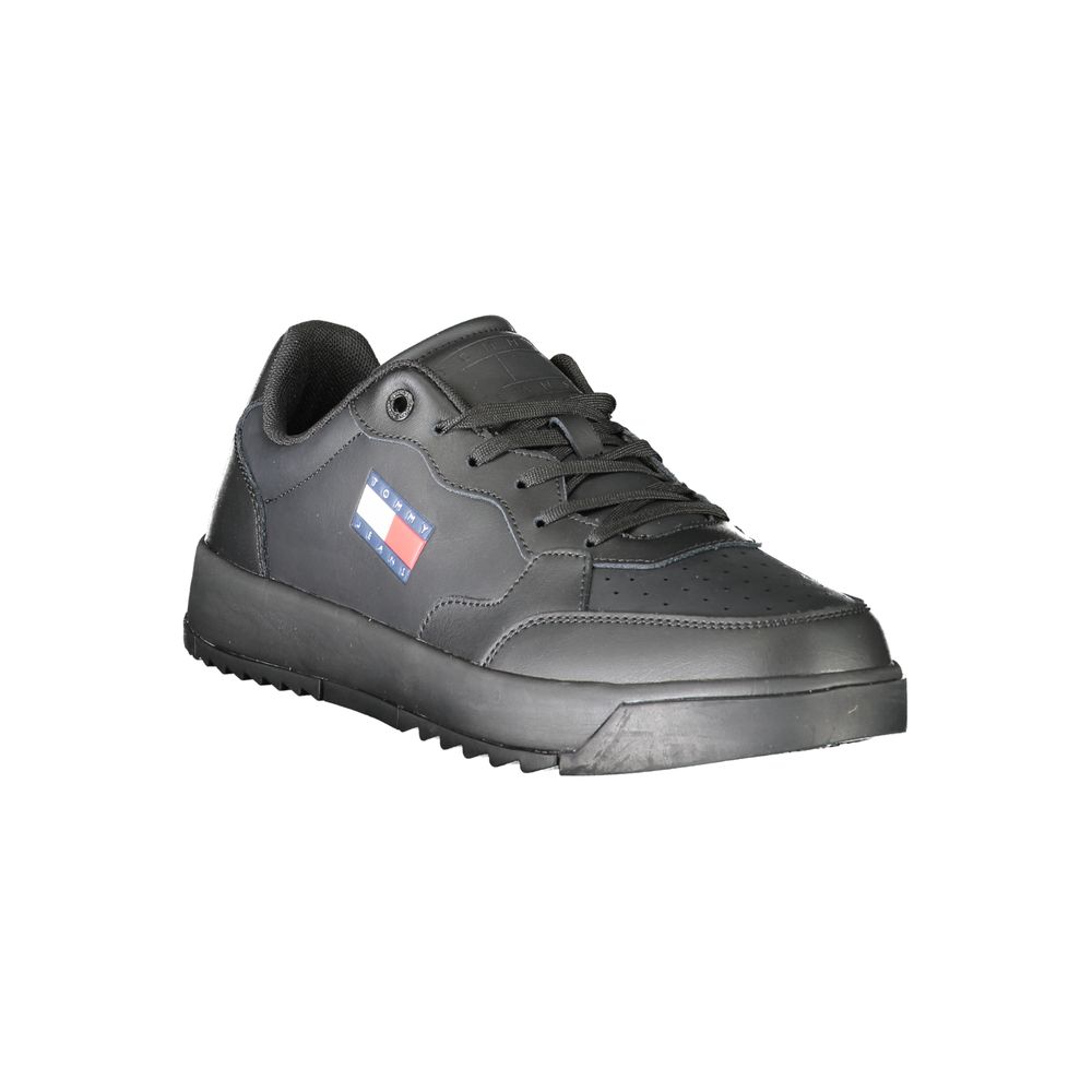 Tommy Hilfiger Black Polyethylene Men Sneaker - Élégant et Confortable