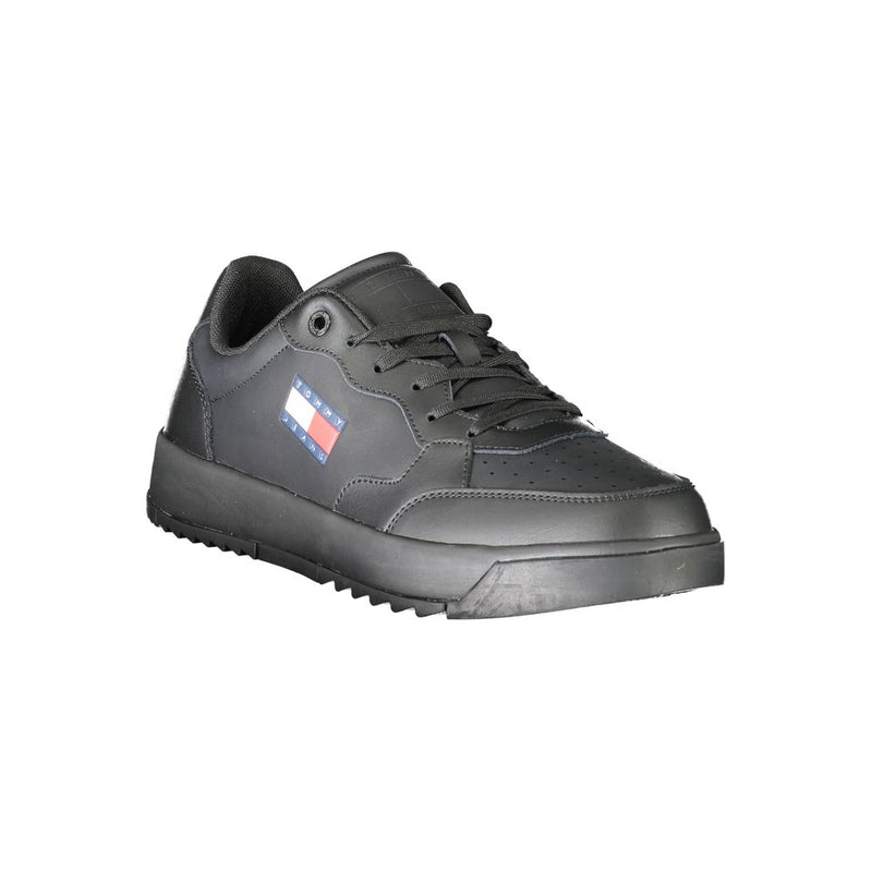 Tommy Hilfiger Black Polyethylene Men Sneaker - Élégant et Confortable