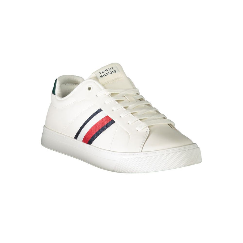 Tommy Hilfiger White Leather Men Sneaker - Style and Comfort