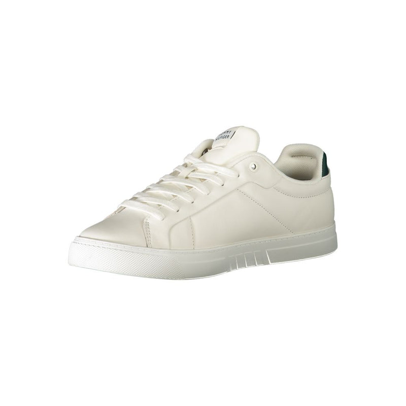 Tommy Hilfiger White Leather Men Sneaker - Style and Comfort