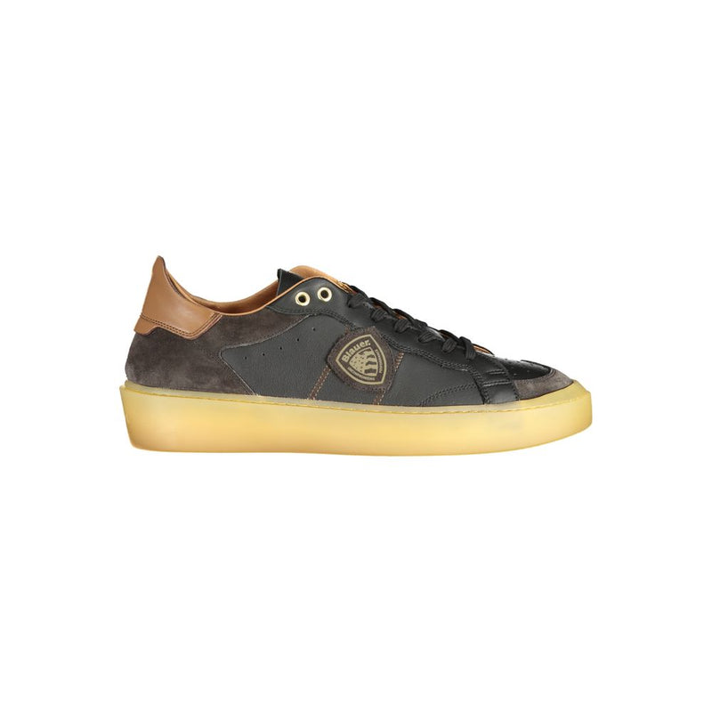 Blauer Black Leather Men Sneaker - Stylish Comfort for Urban Adventures