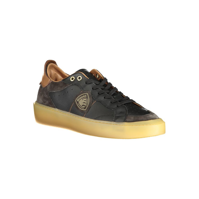 Blauer Black Leather Men Sneaker - Stylish Comfort for Urban Adventures
