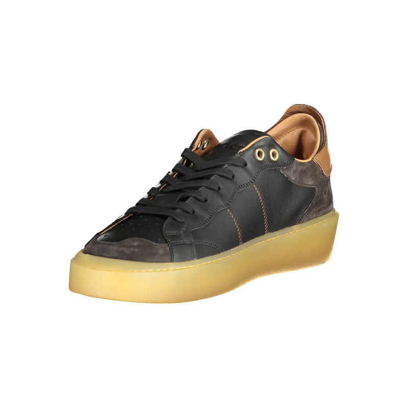 Blauer Black Leather Men Sneaker - Stylish Comfort for Urban Adventures