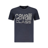 T-shirt homme en coton bleu Cavalli Class