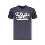 T-shirt homme en coton bleu Cavalli Class
