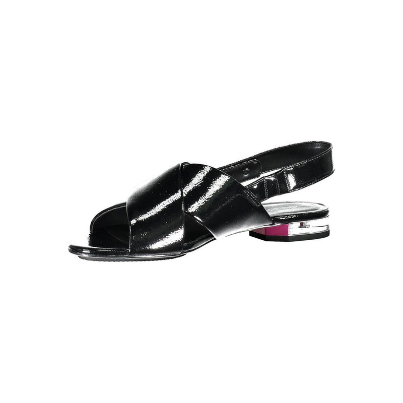 Calvin Klein Black Leather Women Sandal - Stylish & Comfortable