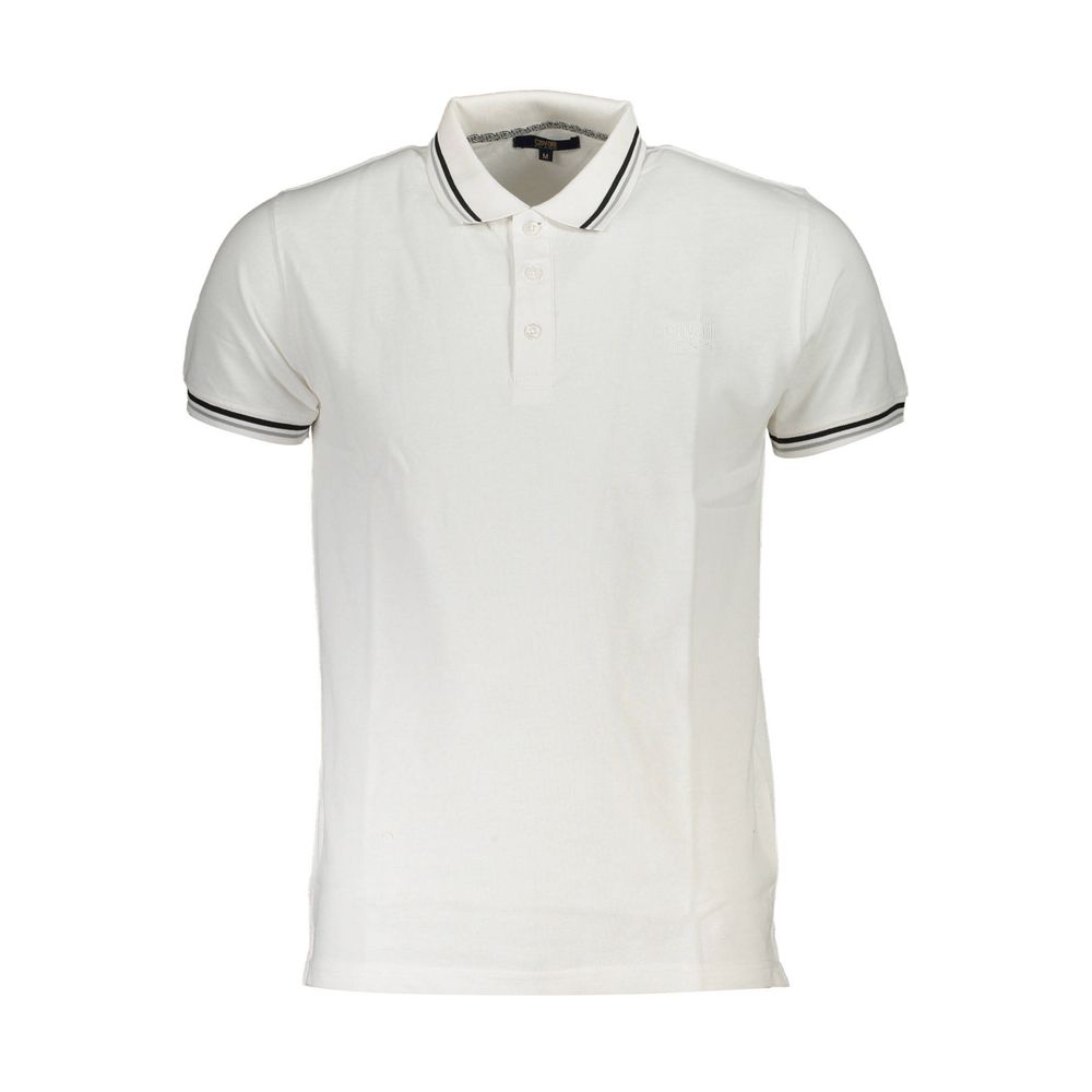Polo homme en coton blanc Cavalli Class