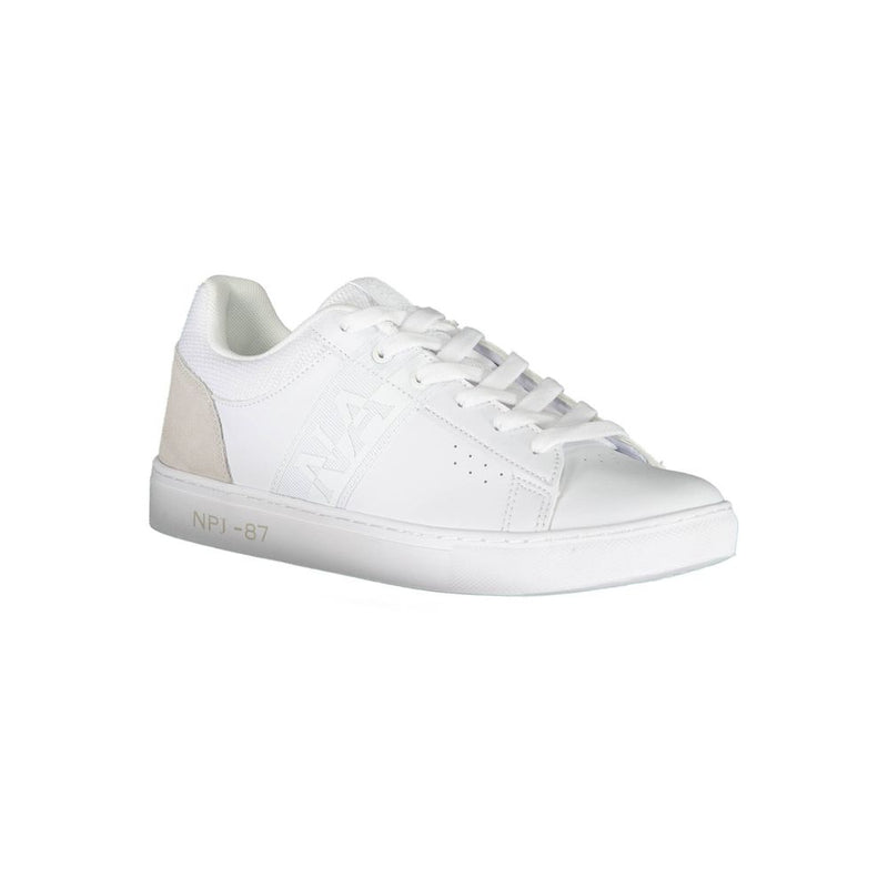 Napapijri White Leather Men Sneaker - Stylish Comfort