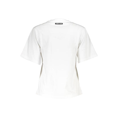 T-shirt blanc en coton pour femme de la marque Cavalli Class.