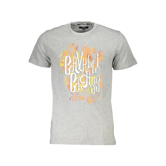 T-shirt homme en coton brun Cavalli Class