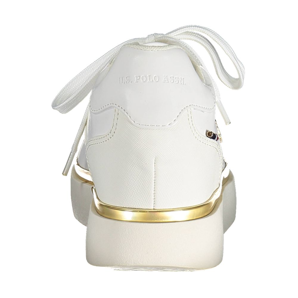 U.S. POLO ASSN. White Polyester Women Sneaker - Stylish & Sporty