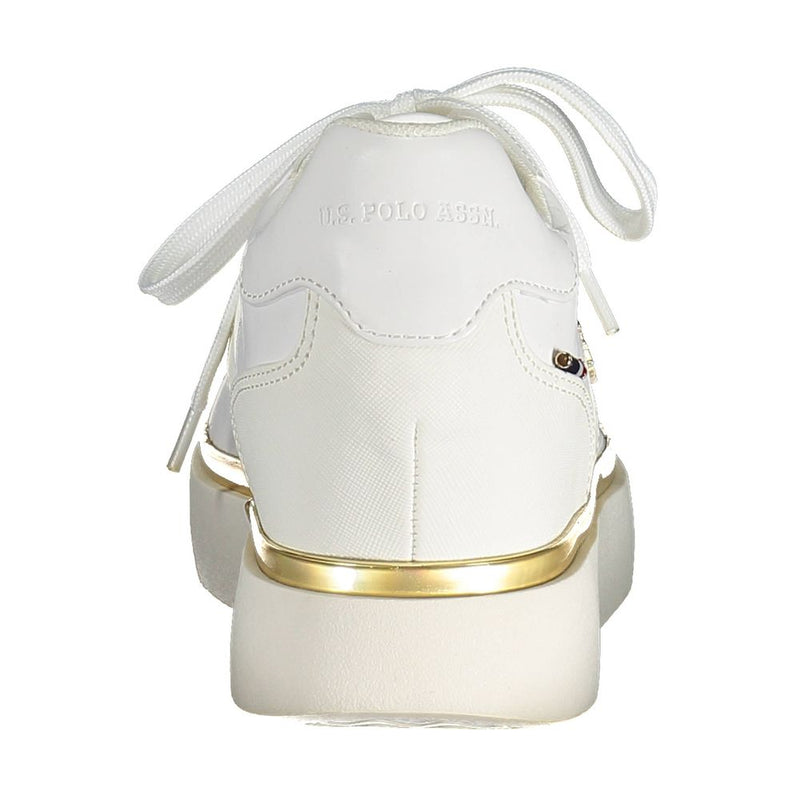 U.S. POLO ASSN. White Polyester Women Sneaker - Sporty Elegance