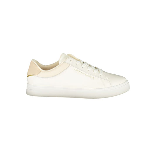 Tommy Hilfiger Beige Leather Women Sneaker - Stylish Comfort