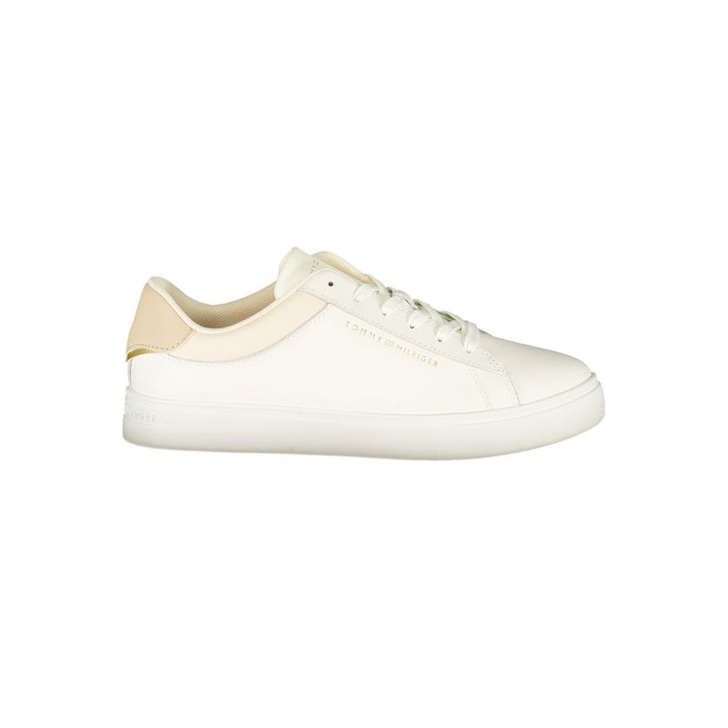 Tommy Hilfiger Beige Leather Women Sneaker - Stylish Comfort