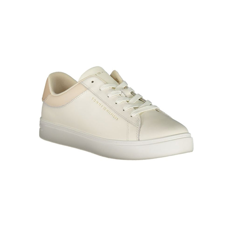 Tommy Hilfiger Beige Leather Women Sneaker - Stylish Comfort