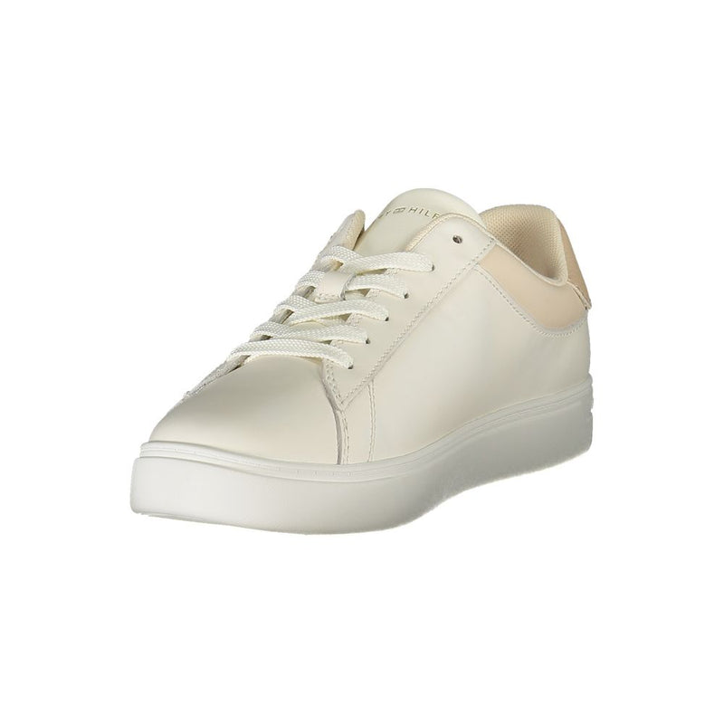 Tommy Hilfiger Beige Leather Women Sneaker - Stylish Comfort
