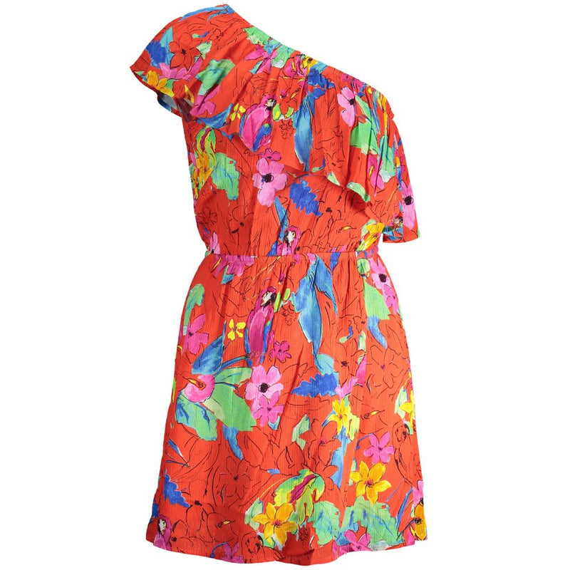 Desigual Red Viscose One-Shoulder Dress for Women