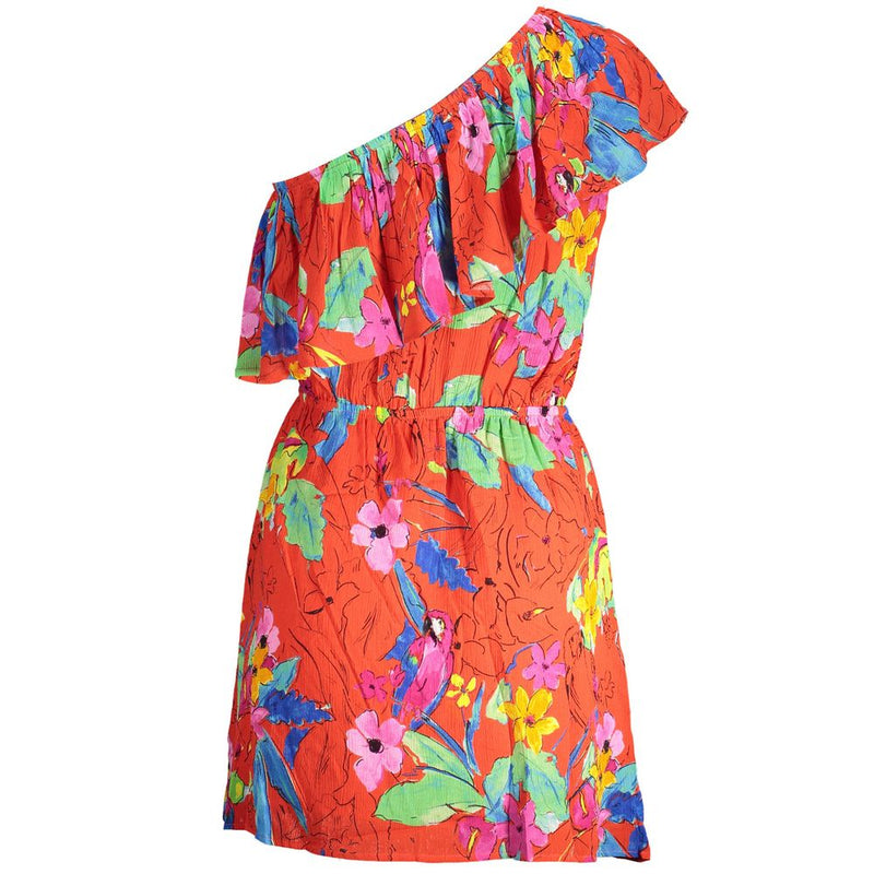 Desigual Red Viscose One-Shoulder Dress for Women