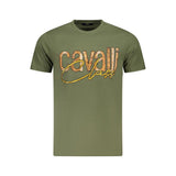 T-shirt homme en coton vert Cavalli Class