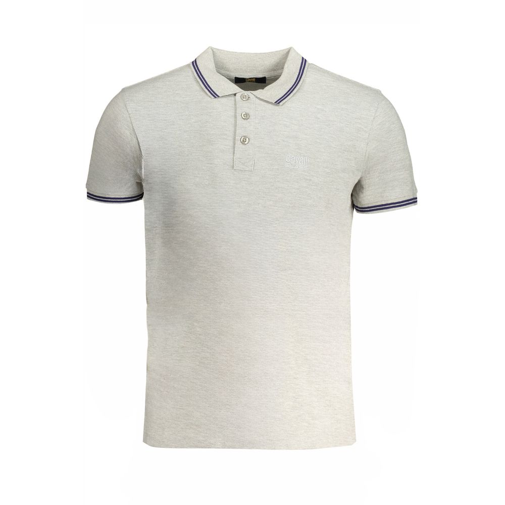 Polo homme en coton brun Cavalli Class