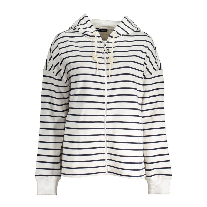 North Sails White Cotton Women's Hooded Sweater - Eco-Friendly Comfort