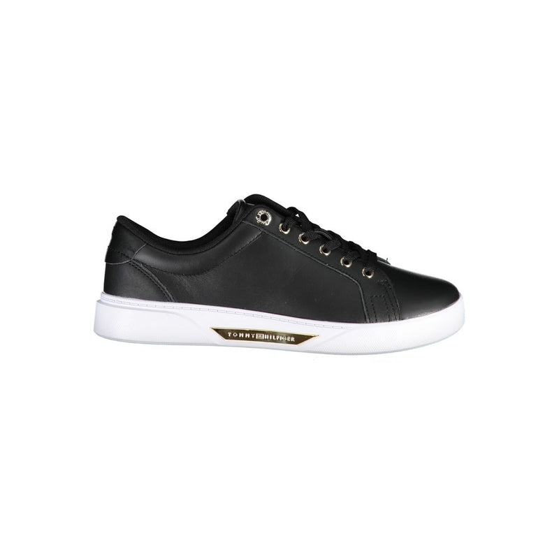 Tommy Hilfiger Black Leather Women Sneaker - Stylish & Comfortable