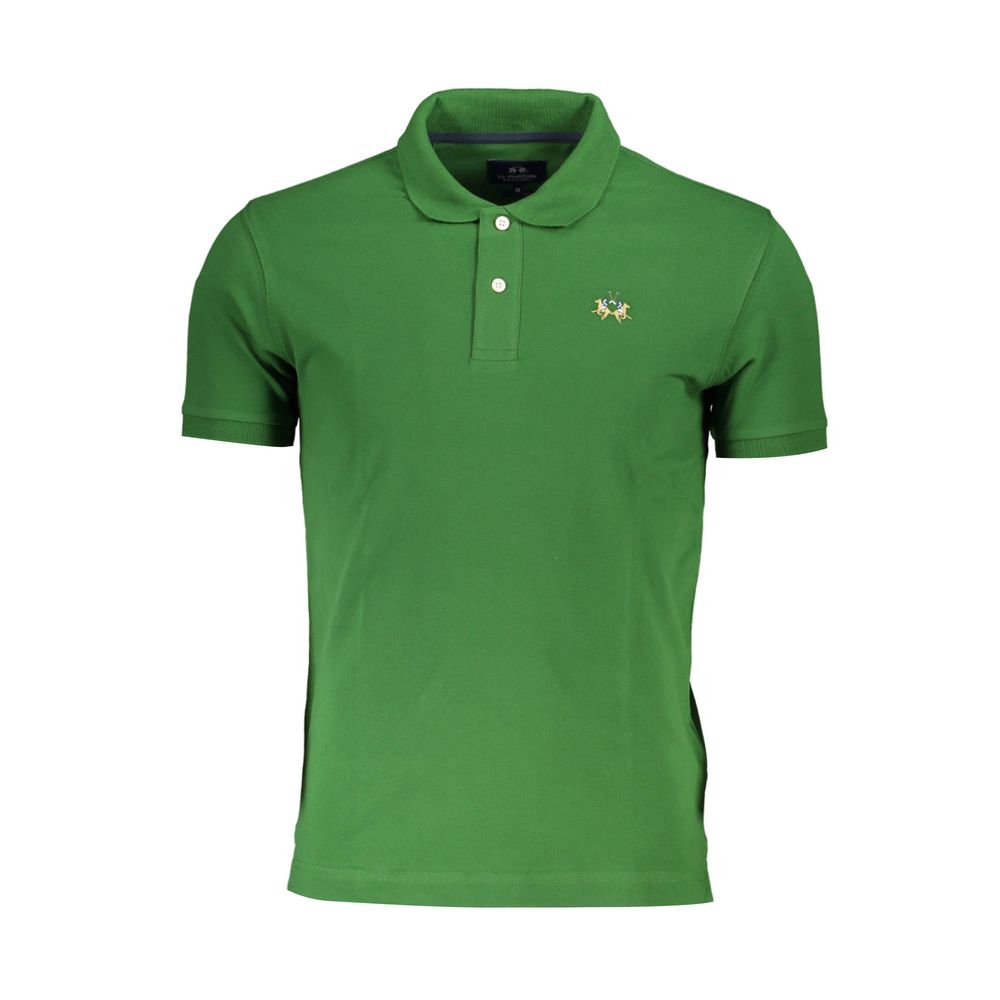 Polo La Martina Sleek vert, coupe slim, avec détails contrastés