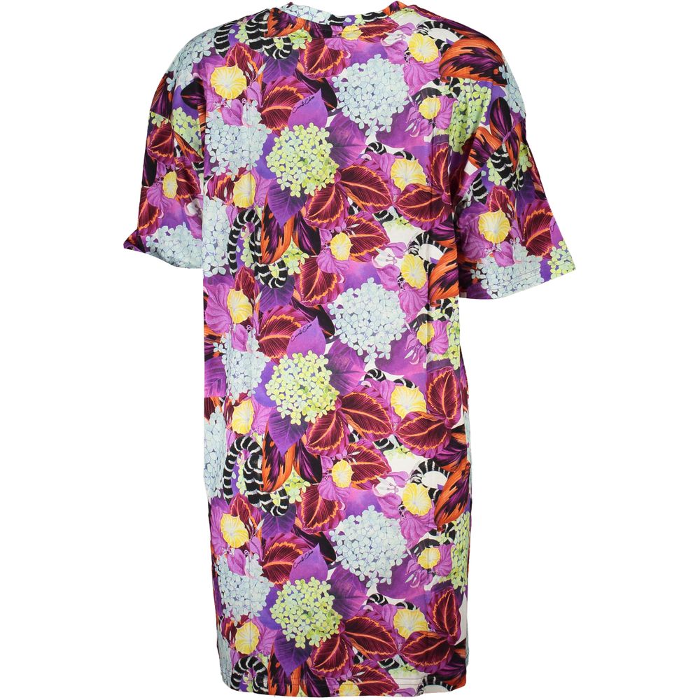 Robe en Coton Violet Cavalli Class - Manches Courtes Col Rond