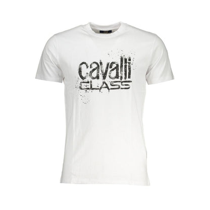T-shirt homme en coton blanc Cavalli Class