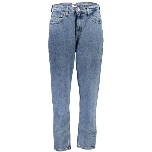 Tommy Hilfiger Blue Cotton Women Jeans - MOM JEANS ULTRA HIGH TAPERED