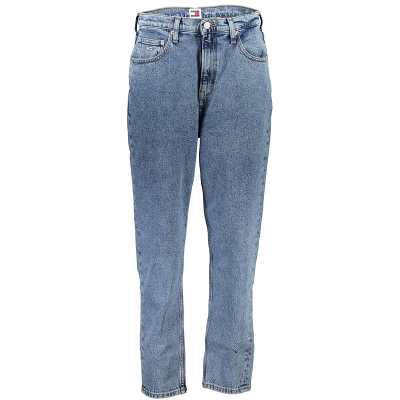 Tommy Hilfiger Blue Cotton Women Jeans - MOM JEANS ULTRA HIGH TAPERED