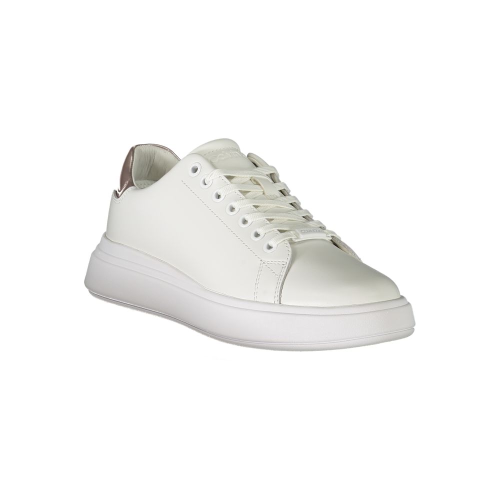 Calvin Klein Women's White Polyester Sneakers - Élégantes et Confortables