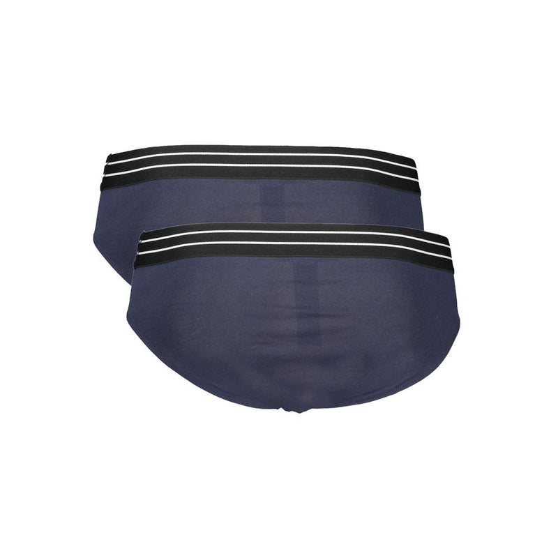 Cavalli Class Blue Cotton Men Underwear Bi-Pack Slip
