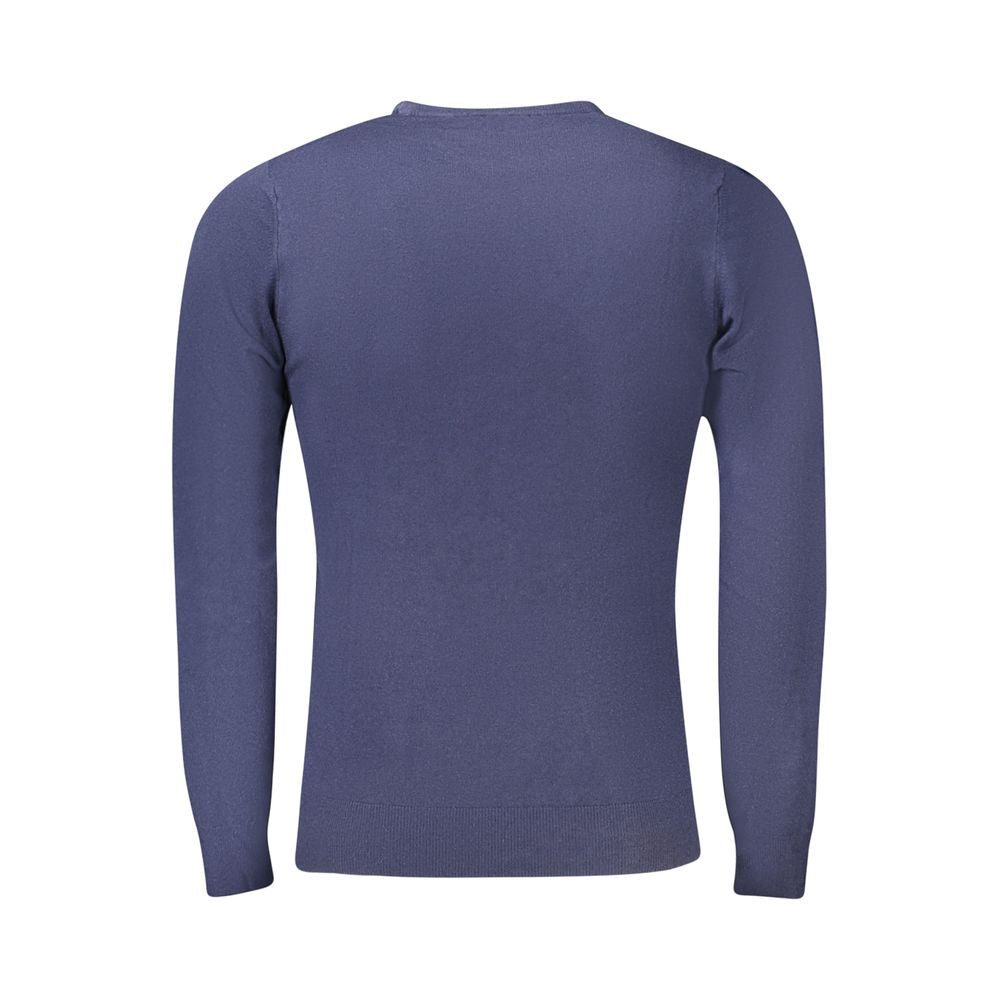 Cavalli Class Blu Viscosa Men Sweater - Élégance et Confort
