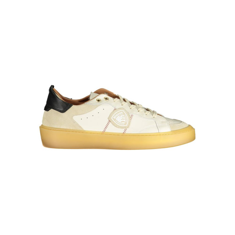 Blauer White Leather Men Sneaker - Casual Style and Comfort