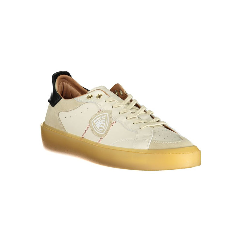 Blauer White Leather Men Sneaker - Casual Style and Comfort