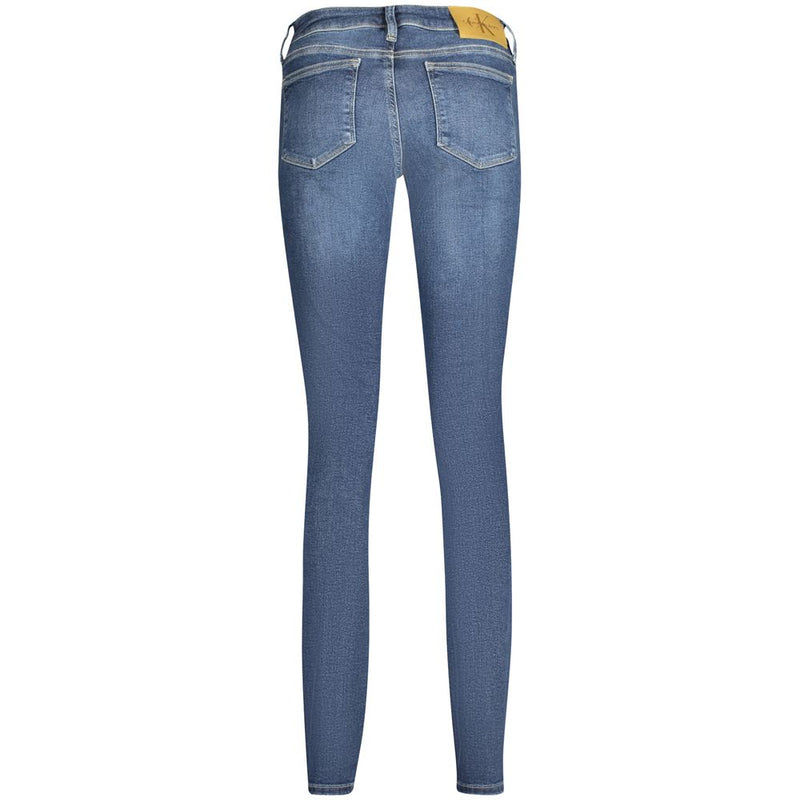 Calvin Klein Blue Cotton Women Jeans - Mid-Rise Skinny Fit